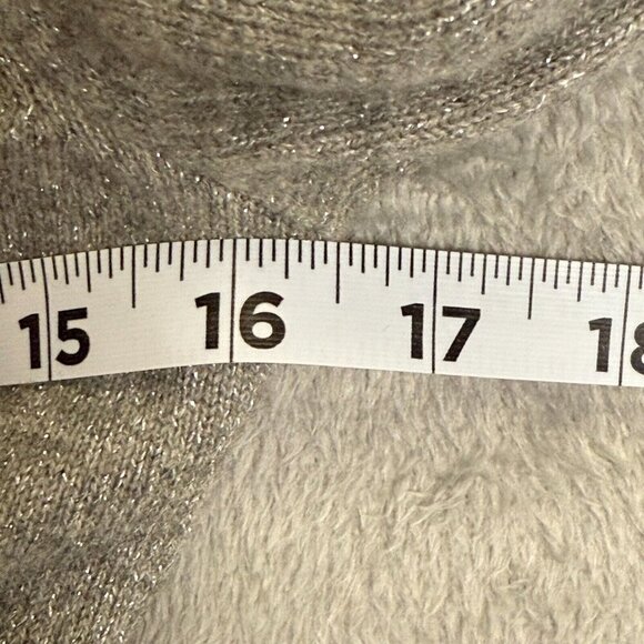 Ann Taylor Cashmere Blend Faux Wrap Sweater Gray Metallic – Size SP - Picture 8 of 9